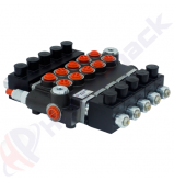 product 80 liter solenoid operated control valve, 5Z80 , five spools , G 1/2" , open center spool , 12 V thumb