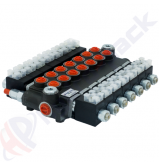 product 50 liter solenoid operated control valve, 7Z50 , seven spools , G 3/8" , open center spool , 12 V thumb